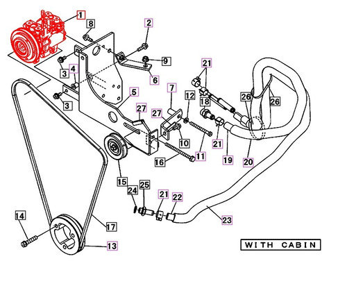 Mahindra AC compressor assembly 19480811000 for 1538 1635 1640 cab tractor HVAC cooling system