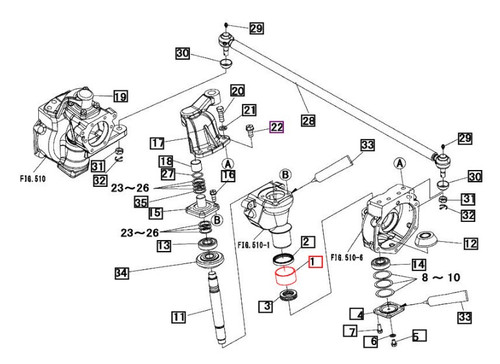 Mahindra front axle bushing 07961050300 for 2415 1533 1538 1526 1816 2816 2516 3016 3316 3616 1626 1635 1640 Max 26 XL tractor front axle pivot and steering points