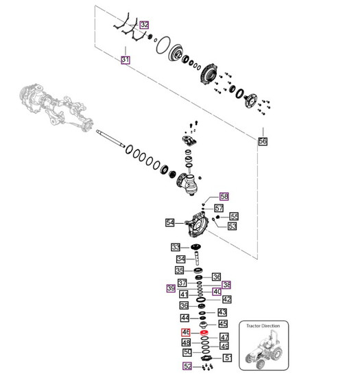 Mahindra bearing 006507711D1, OEM roller bearing used in front axle hub assemblies on various 35/3500/3600/4025/4540 and 5100 Series tractors and in PTO input/output shaft assemblies on 6065, 6075, 7085 and 7095 4WD models.