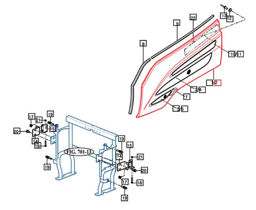 Mahindra RH side cover/side panel 12296203100MR for 2555 2565 2655 and 2665 tractors, right-hand sheet metal body panel on the operator’s right side enclosing and protecting engine and hydraulic components.