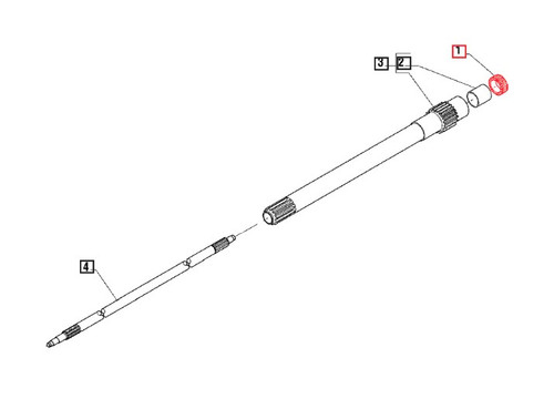 Mahindra clutch shaft oil seal 006500475C1 shown as a single‑lip rubber oil seal with metal outer shell that presses into the clutch housing to seal around the rotating clutch/input shaft on Mahindra 4500, 5500, 6000 and 6500 4WD tractors.
