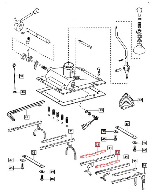 Mahindra inner gear shifter rail guide 000704038R1 for 05 25 and 4500 Series tractor sliding mesh transmissions