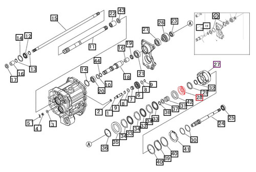 Mahindra PTO clutch piston 19571291120 for 3016, 3215, 3316, and 3616 gear tractors, OEM transmission piston that applies hydraulic pressure to engage the PTO clutch.