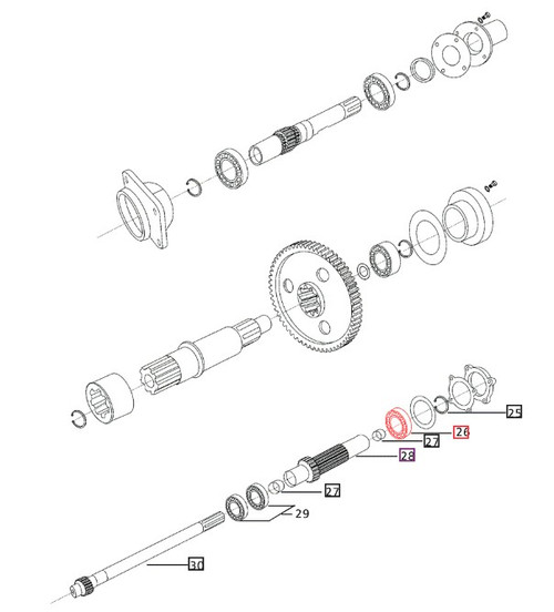 Mahindra ball bearing 001081668R91, OEM front transmission countershaft bearing for select Mahindra 05 Series, C Series, 25 Series, 00 Series and 30 Series tractors, supporting the counter shaft in constant mesh, sliding mesh and synchro gearboxes.
