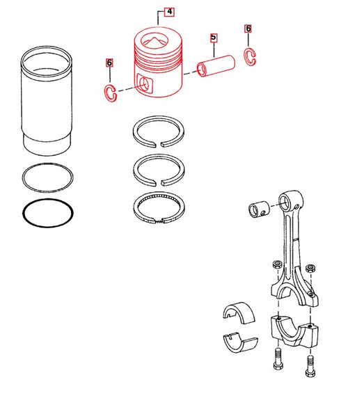 Mahindra OEM‑spec piston (w/ pin) assembly 005554075R91 for E40, 475, 485 and 5005 tractors provides a direct‑fit replacement to restore factory compression, power and reliability after internal engine wear or damage.