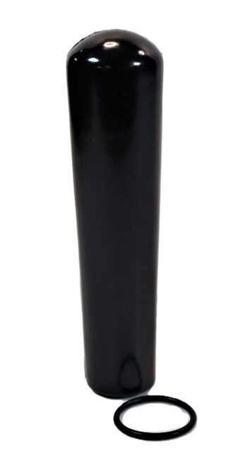 Mahindra black plastic knob 007600542D1/E007600542D1 (also used as 005556823R2 and 005553928R2) for hand accelerator, auxiliary hydraulic valve, and direction control levers on a wide range of Mahindra 25, 00, 20, 30, 4500, 5500, 60, and mPower Series tractors.