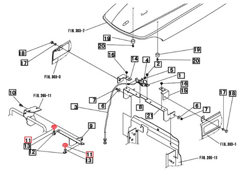 Mahindra bonnet hood knob 38290953000 for securing engine cover on 1526 1533 1538 and 1626 compact tractors.