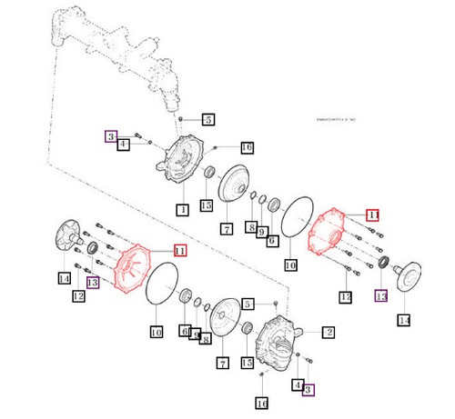 Mahindra front axle wheel shaft cover 11104130130M for eMax 22 25 and eMax L22 L25 tractor front gear case and axle.