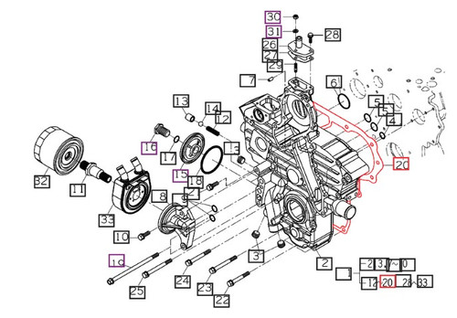 Mahindra front gearcase gasket E585004132 die‑cut engine front cover gasket for 4010 4110 4510 6010 6110 T4 tractor engines.