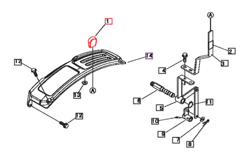 Mahindra rubber mid / rear PTO and transmission control lever grip 10441769000 used on 15 Series, 16 Series, Max, Max XL, 1500 and 1600 Series tractors to provide a comfortable non‑slip handle on steel control levers.