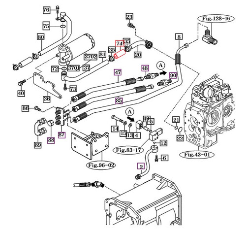 Mahindra hydraulic coupling hose 15605150031 shown as a short, straight reinforced hydraulic hose with crimped male ends used to connect steel hydraulic lines in the rear hitch and auxiliary hydraulic system on various Mahindra 10, 2500 and 2600 Series tractors.