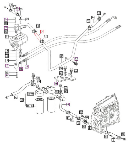 Mahindra hydraulic coupling hose 15605150031 shown as a short, straight reinforced hydraulic hose with crimped male ends used to connect steel hydraulic lines in the rear hitch and auxiliary hydraulic system on various Mahindra 10, 2500 and 2600 Series tractors.