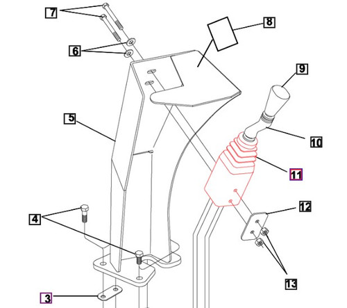 Mahindra loader joystick rubber boot KMW14093180 for KMW front end loader and cab console hydraulic valve control on 3540 3550 3616 3650 4035 5035 7060 8560 mPower 75 mPower 85 tractors