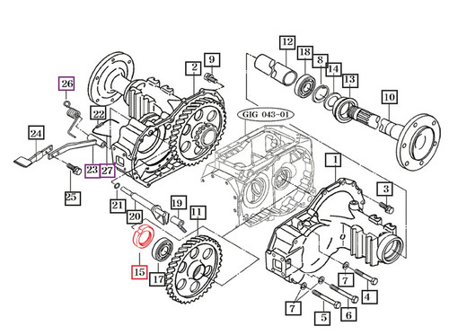 Mahindra rear axle nut 16603070010 shown as a heavy hex M50 x 1.5 fine‑thread nut used to secure the rear axle shaft and bearing stack in the rear axle housing on Mahindra compact and utility tractors.