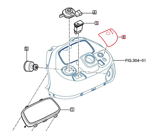 Throttle label decal 11616031030 for Mahindra eMax 20S HST open station and cab tractors, RH side dash sticker showing throttle control markings on the instrument panel.