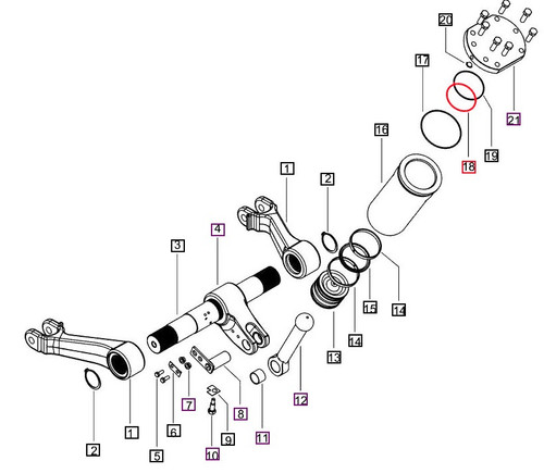 Mahindra high pressure hydraulic O-ring 82.22 x 2.62 000013366P04 for 3-point lift piston and single speed PTO seal on 5520 6520 7520 7060 8560 mPower 75 85 and 8090 8100 tractors