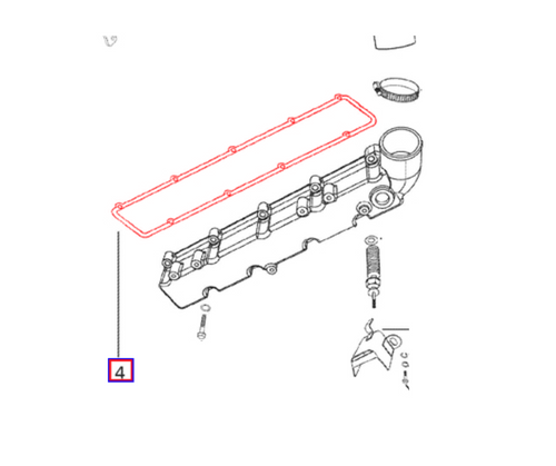 Mahindra air intake manifold gasket 000022023RD or 006001381B1 for Mahindra 05 25 35 and 4500 Series tractor engines including 4505 5005 3825 4025 4525 4540 4550 4535 and 5035.