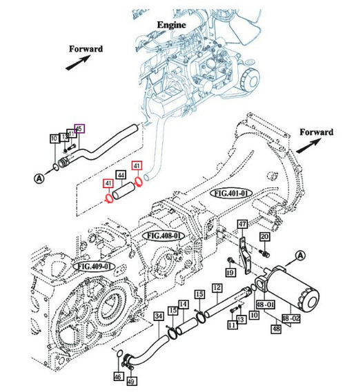 Mahindra hydraulic suction hose clamp 18027090400 / 14801020070, 40 mm EMBO band clamp used on Mahindra 10 Series and 2500/2600 Series tractors to secure hydraulic suction and hydraulic pipes along the chassis and hydraulics frame.