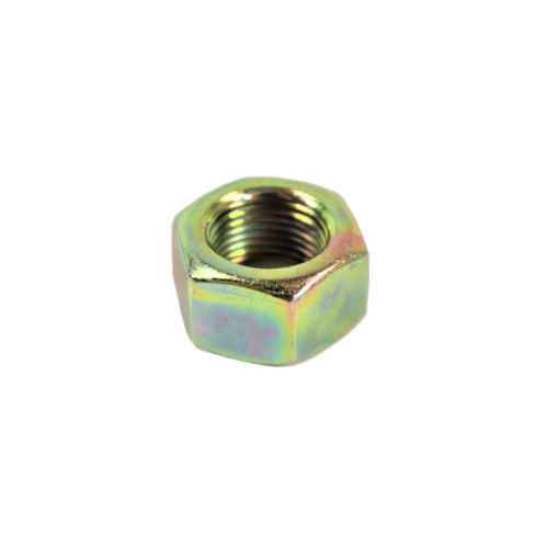 Mahindra hex nut V3043600180 for Mahindra 10 Series 3510, 4110, 5010 and 6010 tractors, used on the hitch and three‑point link and chassis to clamp and secure linkage and frame components.