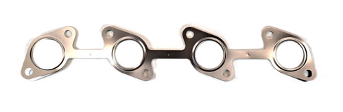 Mahindra exhaust manifold mounting gasket E6520-12352 / E652012352 shown as a multi‑port metal gasket that matches the exhaust outlets on the 4‑cylinder Mahindra/Kioti engine used in 10 Series 4110, 4510, 5010, 6010 and 6110 tractors.