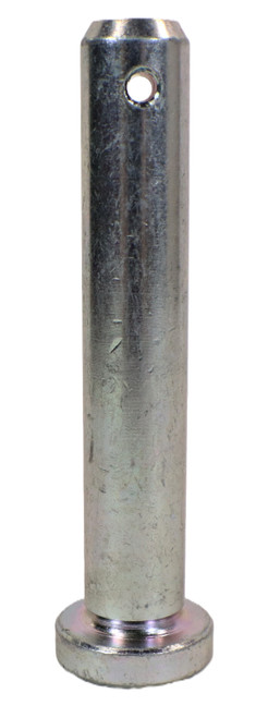 Mahindra swinging drawbar sway arrest pin 007900028D1 shown as a heavy straight locking pin with cross‑hole for lynch pin, used to lock the swinging drawbar and control side‑to‑side movement on various Mahindra tractors.