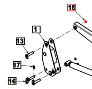 Mahindra loader boom pin snap ring ANSSN28M for Ansung AML333, AML334, 4540-4 and 4550-2/4550-4 loaders, used to secure 28 mm boom pins in the boom assembly; 16 required per loader.