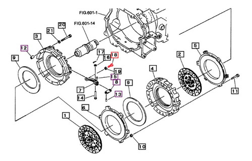Mahindra clutch adjusting bolt 19631114270 for Mahindra 15 Series 2615 Gear and 16 Series 2816 Gear tractors, used in the clutch linkage to fine-tune clutch pedal free play and engagement.