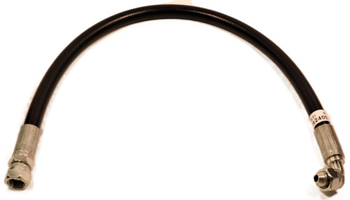 Mahindra right‑hand power steering hose 12624052702 shown as a pre‑formed hydraulic hose with crimped fittings that connects the steering valve to the steering hydraulic circuit on 2538, 2540, 2545, 2638 and 2645 tractors.