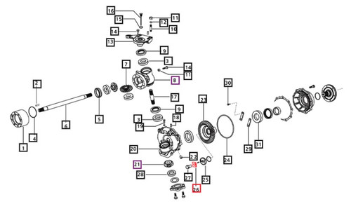 Mahindra front axle lock plate E006514104D1 for Mahindra 3500, 3600 and 4500 Series 4WD tractors, used on the right- and left-hand front axle housings to lock bolts and retain axle components securely.