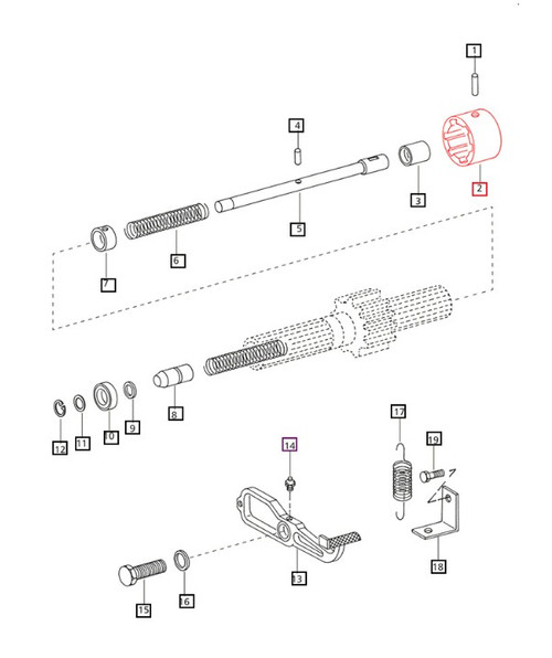 Mahindra differential lock clutch 000704747R1 for Mahindra 05, 00, C, 25, 30, 4500 and 5500 Series tractors, used in the differential lock mechanism to engage the rear axle for better traction; pin not included.