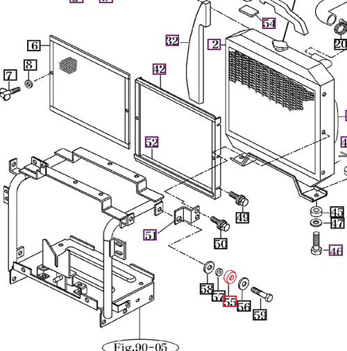 Mahindra radiator bracket grommet 14046210300 for Mahindra 10 Series, eMax, 2500 Series and mForce 105 Series tractors, used as a rubber isolator for radiator, fuel tank, wiring harness, hood, glass and cabin mounting points.
