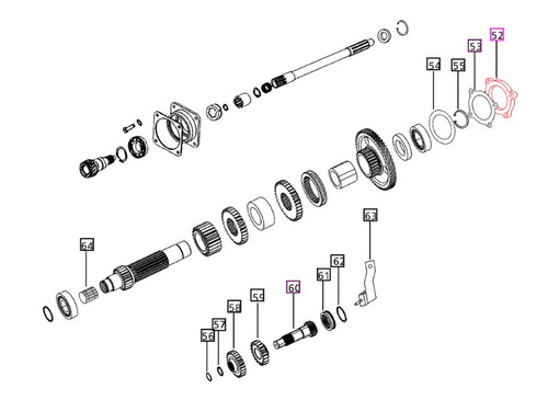 Mahindra front hollow counter shaft retainer 000751150R2, a steel retainer ring/plate used one per tractor to hold the transmission counter shaft and related bearings in position on various 05, 25, 30, 00, C, 4500 and 5500 Series Mahindra tractors.