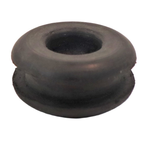 Mahindra 16 mm rubber grommet E007518789D1 for rear window/rear screen assemblies on cab tractors in the 60, 3500, 3600, 6000, 7000 and 8000 Series, used two per tractor to protect and support the rear glass hardware openings.