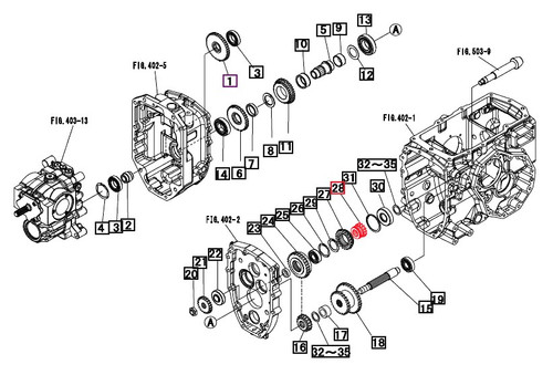 Mahindra 14-tooth transmission gear 19571333000 used inside the HST transmission of select Mahindra 15, 16, 1500 and 1600 Series compact tractors including 2815, 3215, 3016, 3316, 3616, 1526, 1533, 1538, 1626, 1635 and 1640 HST models.