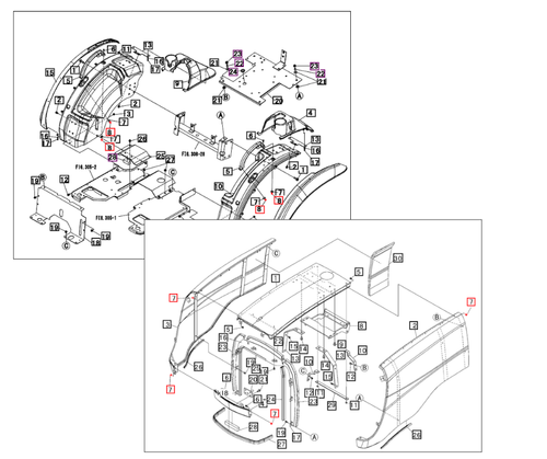 Mahindra flange nut F3000106001 for 15 16 1500 and 1600 Series compact tractor bonnet hood fender step floor and electrical mounting locations
