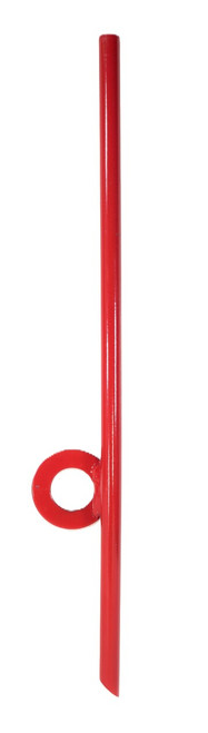 Mahindra bucket level indicator tube KMW14031000 for KMW ML104, ML106, ML108C, ML108H, ML110 and ML111 loaders, serving as the stationary boom‑mounted tube that the separate KMW14032005 rod slides through to show bucket level from the operator’s seat.