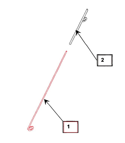 Mahindra bucket level indicator rod assembly KMW14032005 for KMW ML106, ML108C, ML108H, ML110 and ML111 loaders, supplying only the external rod that slides in the indicator tube to show bucket level position from the operator’s seat.