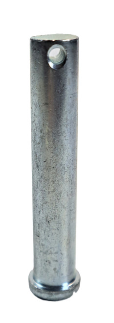 Mahindra clevis pin KMW05511232, size 1/2 inch x 2 3/4 inch, for KMW front‑end loaders where it connects the parking leg assembly and related linkage to the loader boom so the loader stands securely when detached from the tractor.