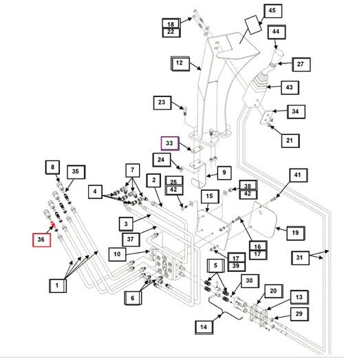 Mahindra hydraulic adapter bulkhead with nut KMW05863015 for KMW loaders and backhoes, used as a bulkhead fitting that mounts through the frame to connect hydraulic hoses and lines securely between the loader/backhoe valve and the tractor hydraulics.