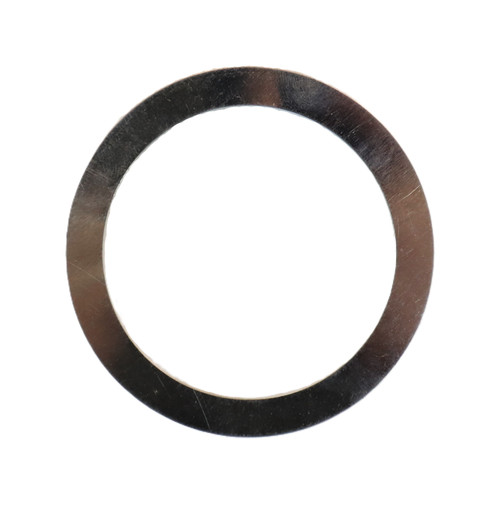 Mahindra 79642010080 Shim B image alt text: Mahindra 79642010080 thin circular steel shim used on rear PTO shaft P.T.O. change gears in the transmission and rear axle of 10 Series, 2500 Series and 2600 Series tractors to fine-tune gear spacing and reduce noise and wear.