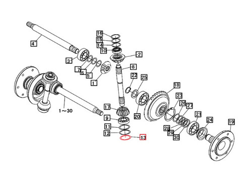 Mahindra 07300006203 front axle liner image alt text: Mahindra 07300006203 thin circular metal shim (0.3 mm) used as a liner in the front axle brake assembly on 1533, 1538, 1635 and 1640 4WD tractors to adjust brake and hub clearances.