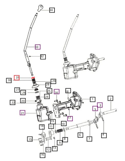 Mahindra 000710953R1 stop gear shifter lever spring, a small coil spring used in the gear shifter mechanism and cross shaft assembly on 05, C, 25, 00, 30, 4500 and 5500 Series tractors to provide tension and a positive stop for the shift lever, helping it center and preventing excessive travel during gear changes.
