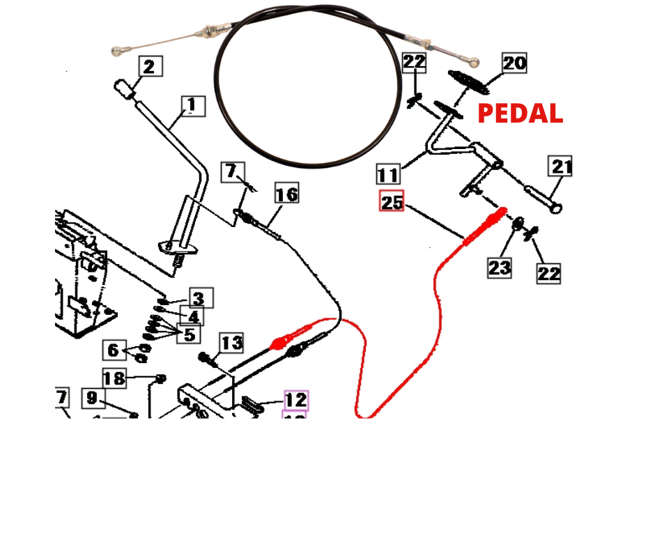 CABLE, FOOT ACCELERATOR (19670219000) - Bill's Tractor