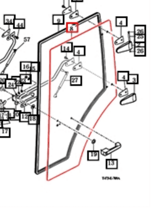 Mahindra Left Hand Door Glass - 14527052131 - Fits 2555, 2565