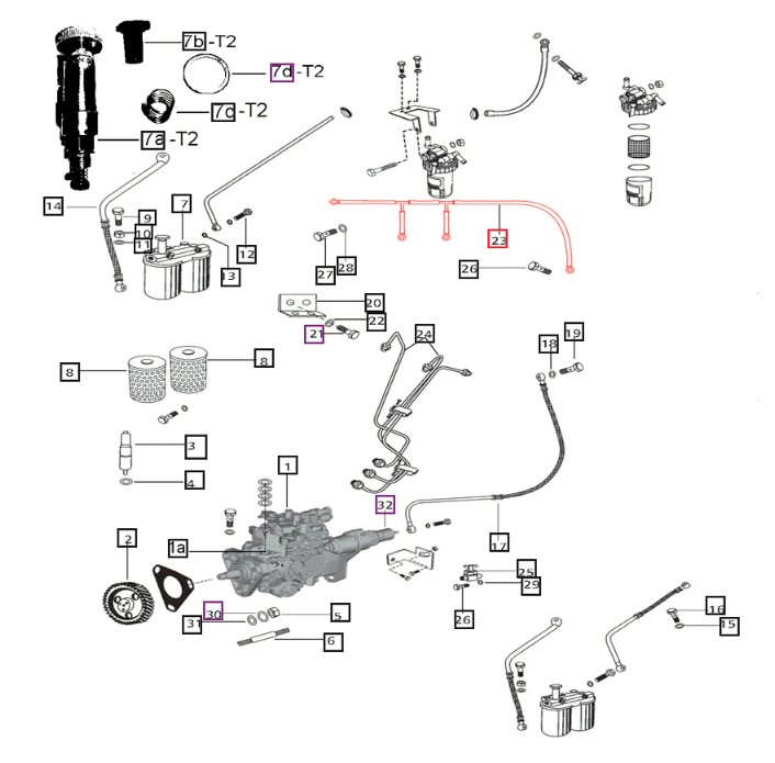 FUEL LINE FROM INJECTORS TO TOP OF TANK ON MAHINDRA TRACTOR