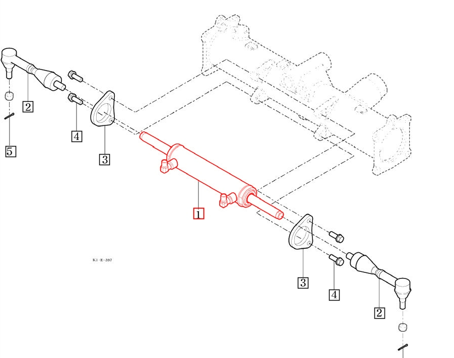 POWER STEERING CYLINDER ASSEMBLY FOR EMAX 22 MAHINDRA TRACTROR