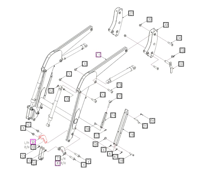 LH (INSIDE) BUCKET LINK FOR (MAHINDRA) FRONTEND LOADER (LTS1951330)