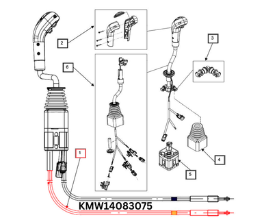 Mahindra Loader Joystick Cables 1700mm (KMW14083075) – Fits KMW