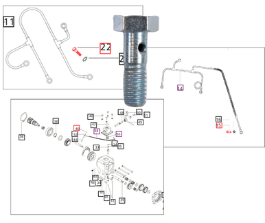 Mahindra Banjo Bolt M6 007200824C1 For Rockshaft Lube Pipe E007205688C2 ...