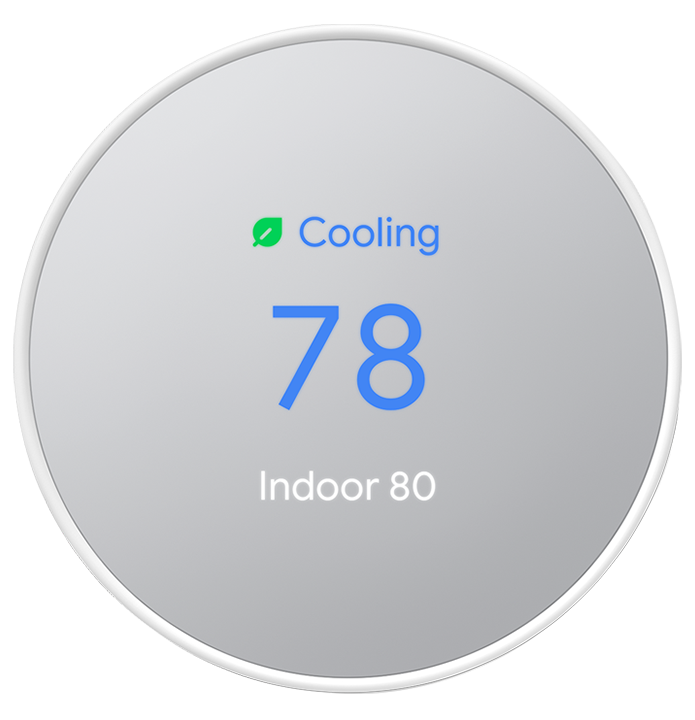 nest-thermostat-snow-cooling-78-front-crop.png nest thermostat set on 78 degree cooling